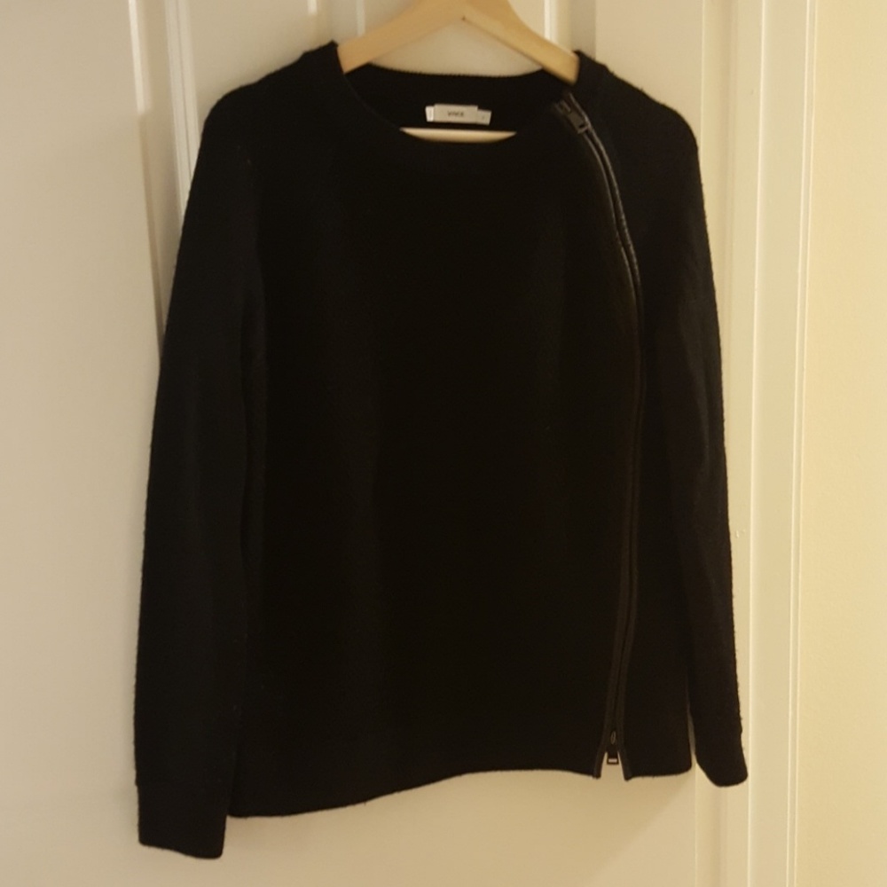 Vince black zipper sweater
